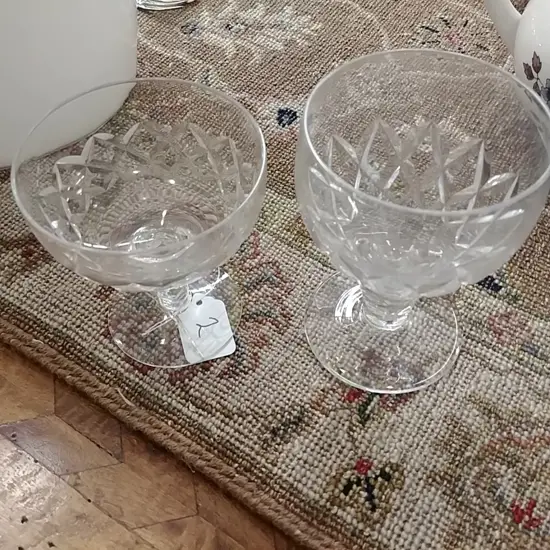 6+6 STUART CRYSTAL WINE GLASSES