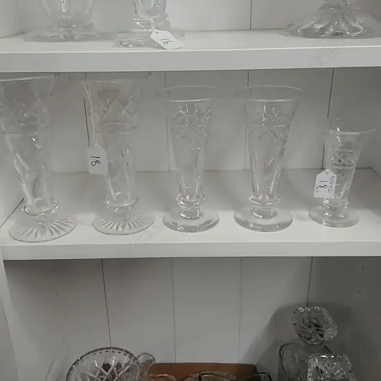 3 & 2 CRYSTAL VASES