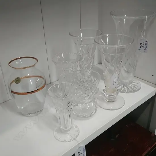 7 ASSTD CRYSTAL VASES