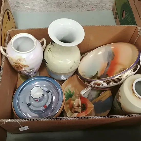 BOX OF ASSORTED NORITAKE CHINA