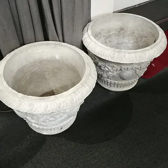 PAIR OF LARGE CONCRETE URNS