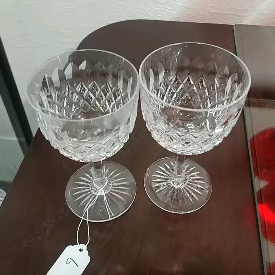 10 TUDOR CRYSTAL WINE GLASSES