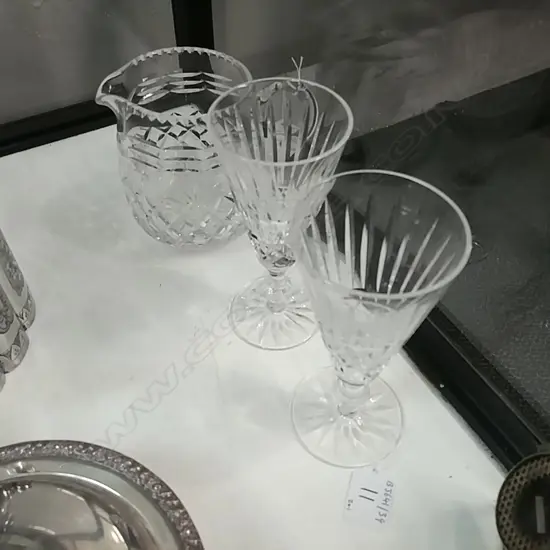 2 WATERFORD GLASSES & CRYSTAL JUG