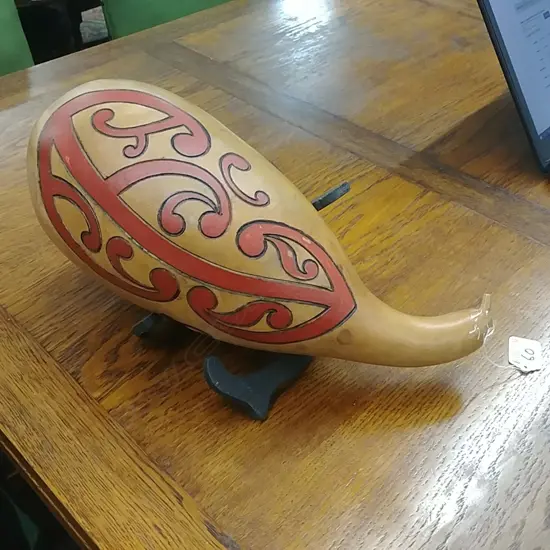 Maori decorated gourd