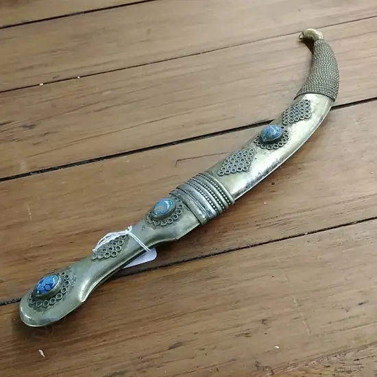 MOROCCAN JAMBIA SILVER HILT & SCABBARD