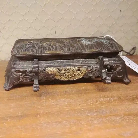 (13101) ART NOUVEAU JAPANESE IRIS INKSTAND 3 POT