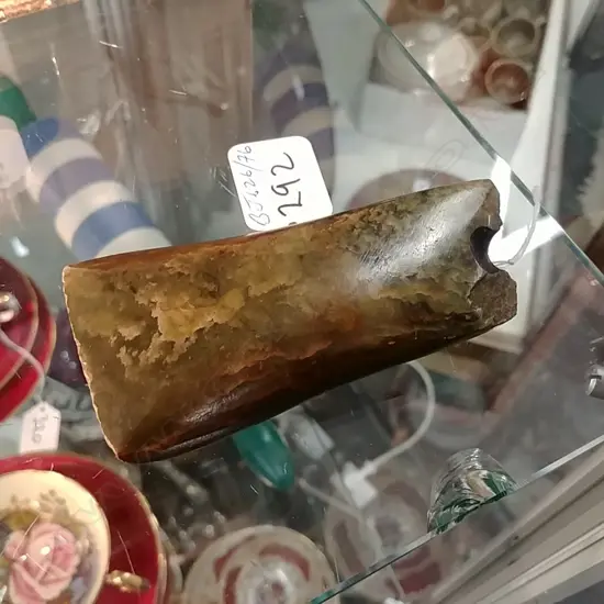 EARLY POUNAMU ADZE PART DRILLED HOLE