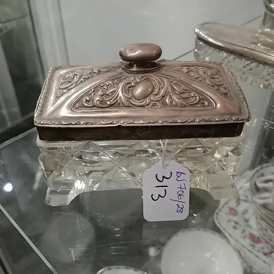 SIL. LIDDED VANITY BOX