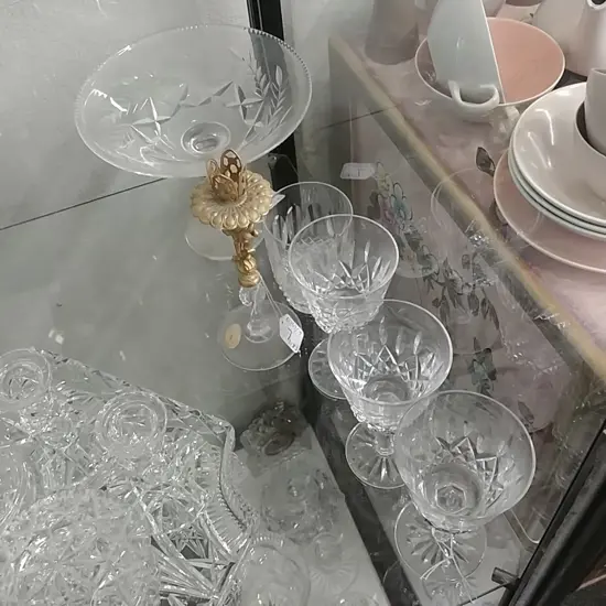 4 W/FORD GLASSES-CRYSTAL COMPORT- CANDLESTICK