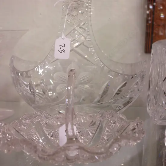 2 CRYSTAL BASKETS