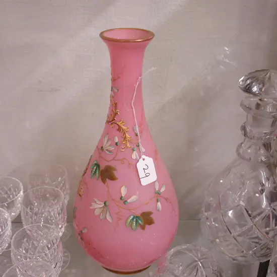 PINK EDWARDIAN GLASS VASE