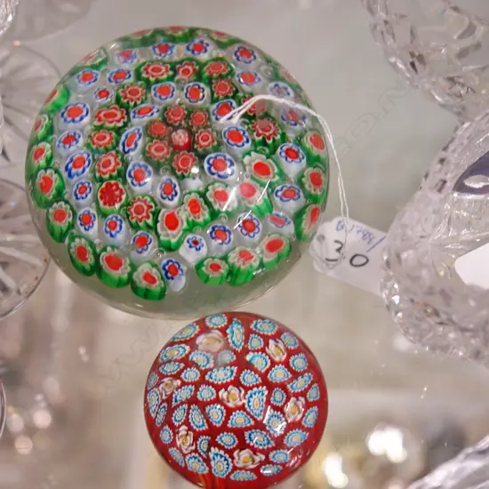 MURANO PAPERWEIGHT AND ONE OTHER