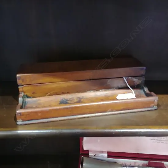 WOODEN PENCIL CASE WITH PEN TRAY