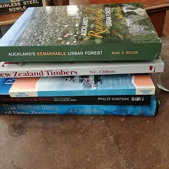 STACK OF NZ BOOKS - TIMBERS/NATIVE TREES ETC.