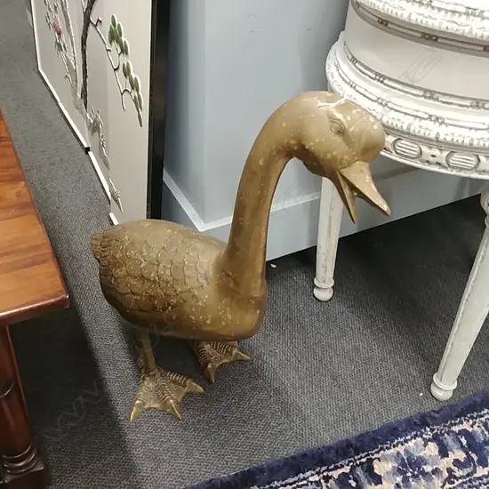 PR OF LARGE BRASS GEESE 