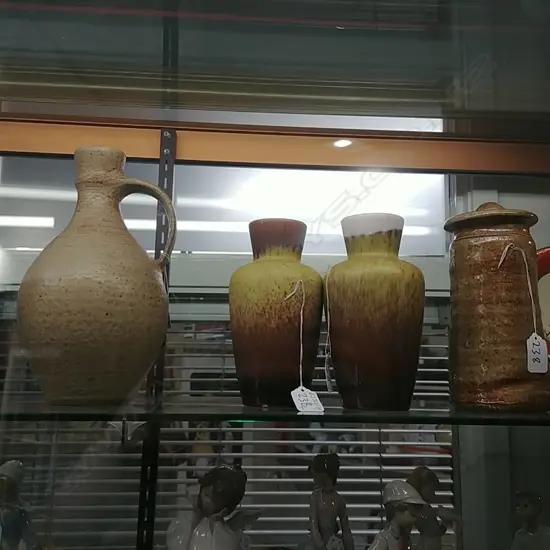 2 GERMAN VASES & 2 POTTERY PCS