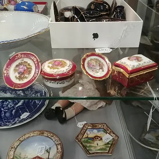 4PCS RED LIMOGE CHINA