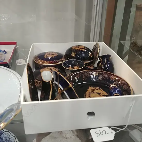 13 PCS BLUE LIMOGE CHINA