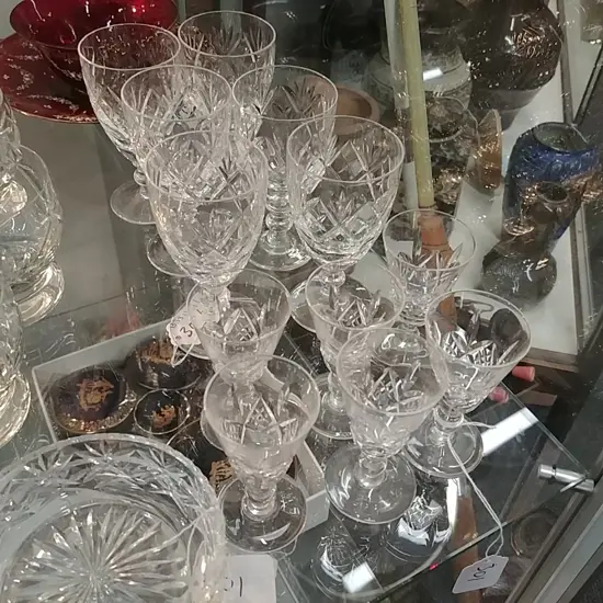 6 & 6 & 2 CRYSTAL GLASSES & DISHES