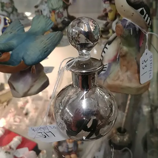 ART NOUVEAU SCENT BOTTLE W/ S/S OVERLAY