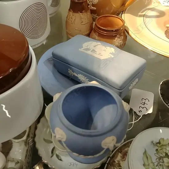 3 PCS BLUE WEDGWOOD JASPERWARE