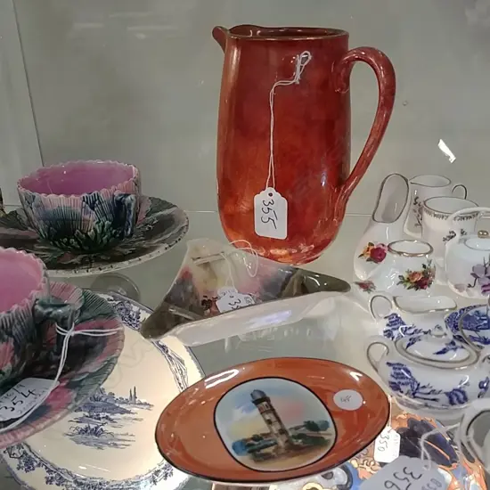 LUSTER JUG R/BAYRUTH DISH & ANOTHER