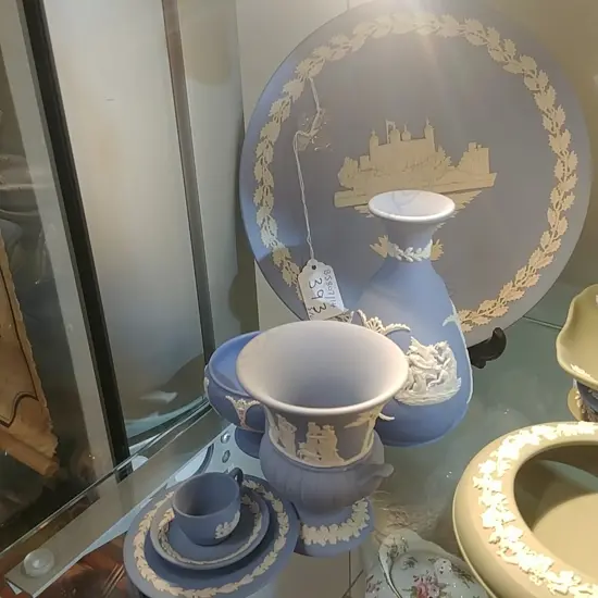 5 PCS JASPER BLUE WEDGWOOD CHINA
