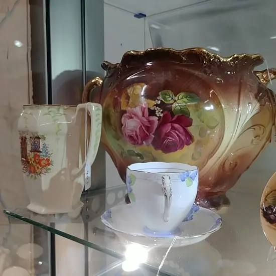 EDWARDIAN JARDINERE C/S & JUG