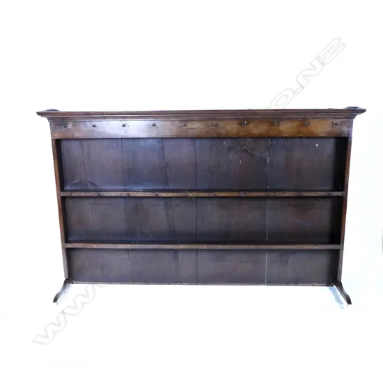 A Georgian country oak plate rack