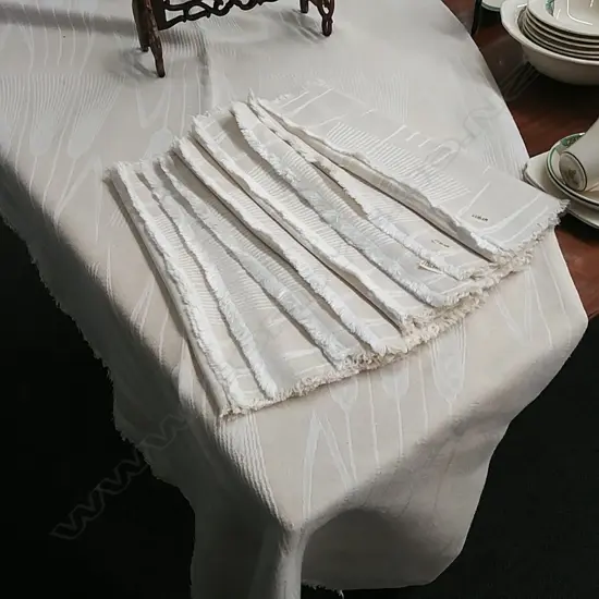 TYROLEAN(ITALY) OLD TABLECLOTH 2.2 X 1.5 + NAPKINS