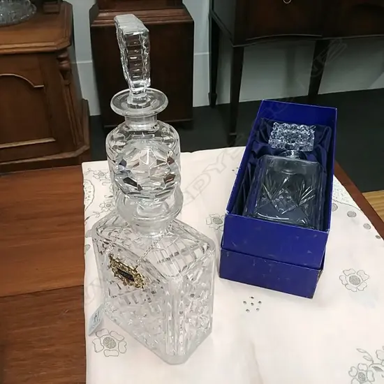 3 DECANTERS  + WHISKY LABEL