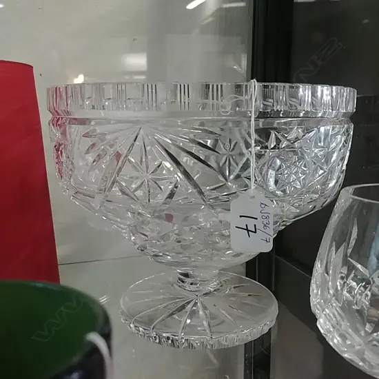 HEAVY CRYSTAL STEMMED FRUIT BOWL