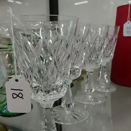 WATERFORD - 4 X LISMORE WINE GLASSES