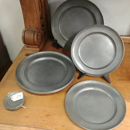 9 ASSTD SIZE PEWTER DISHES