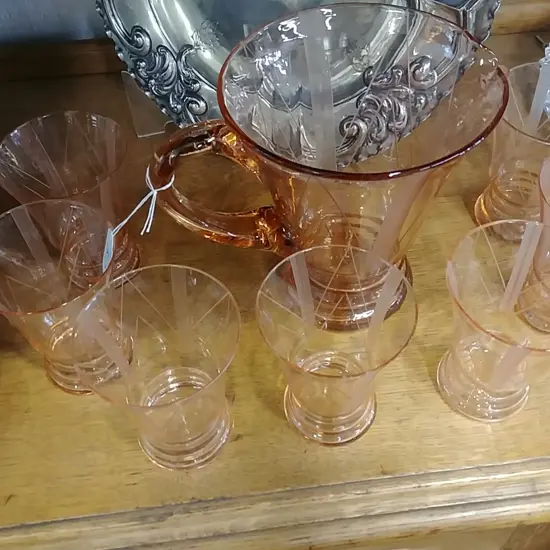 PINK ART DECO DRINK SET