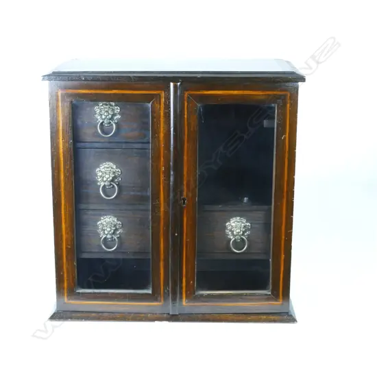 An Edwardian oak Sheraton Revival smoker's cabinet