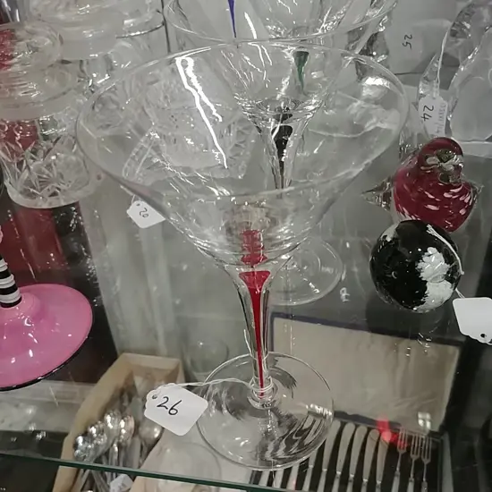 4  MARTINI GLASSES+2 AIR TWIST