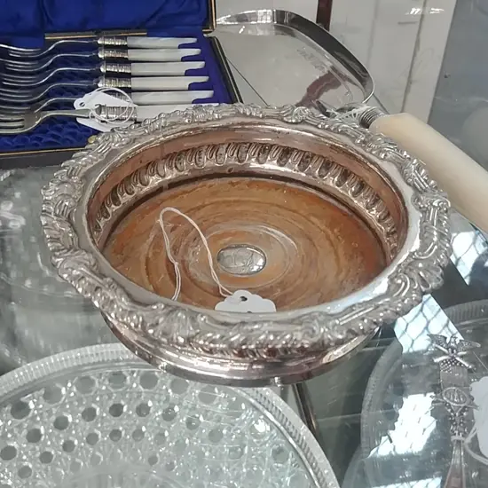 SHEFFIELD PLATE BOTTLE COASTER