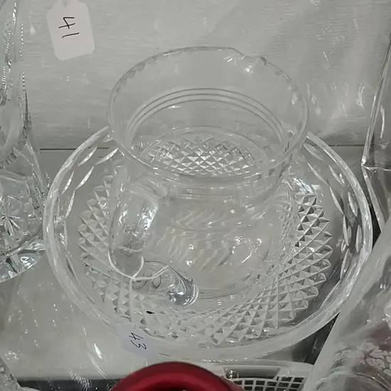 CRYSTAL JUG & BOWL