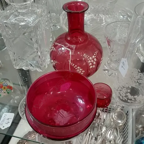 4 PCS CRANBERRY GLASS