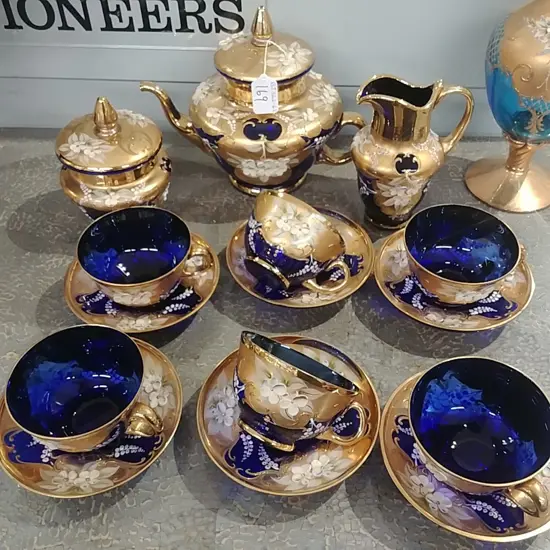 GILDED VENETIAN GLASS TEASET