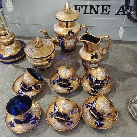 GILDED VENETIAN GLASS COFFEE SET