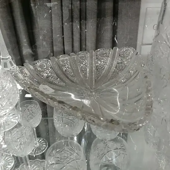 BOHEMIAN CRYSTAL TRIANGULAR DISH