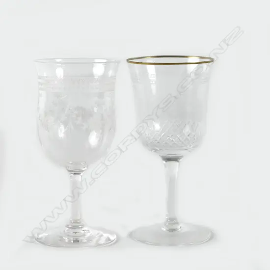 13 Stuart etched crystal small wine glasses