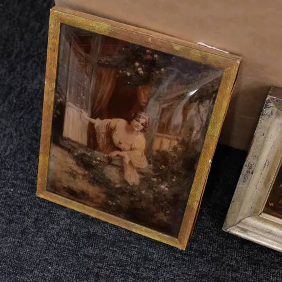 VICTORIAN CRYSTOLEUM - WOMAN AT WINDOW