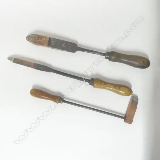 Unknown Maker, Three Soldering Irons. Longest 420mm  (3)