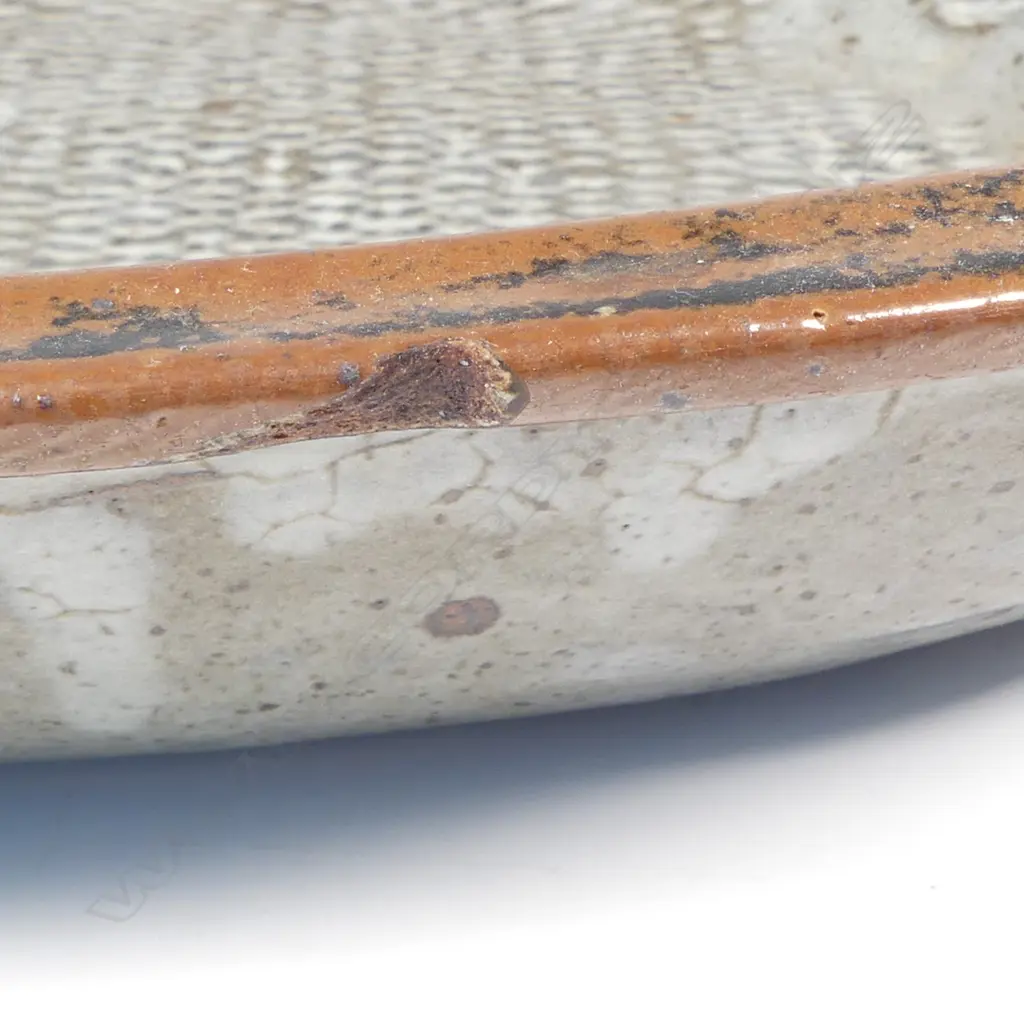 Len castle large rectangular form dish with impressed motifs similar to those used by Theo Schoon, Image 1++