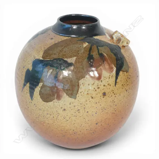 Mike O'Donnell large woodfired ovoid shaped vase,