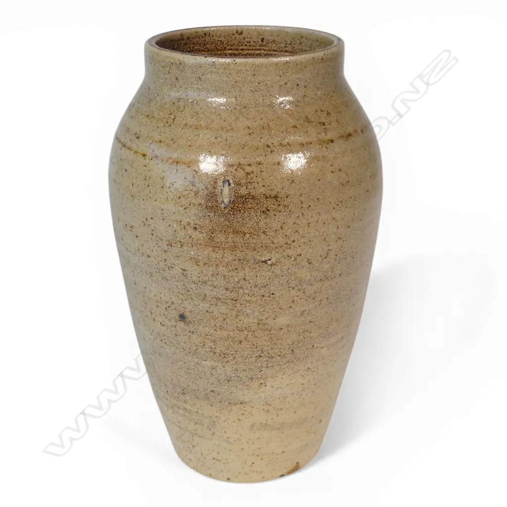 Peter Stichbury uncommon early salt glazed vase fired at Crum brickworks, Image 1++