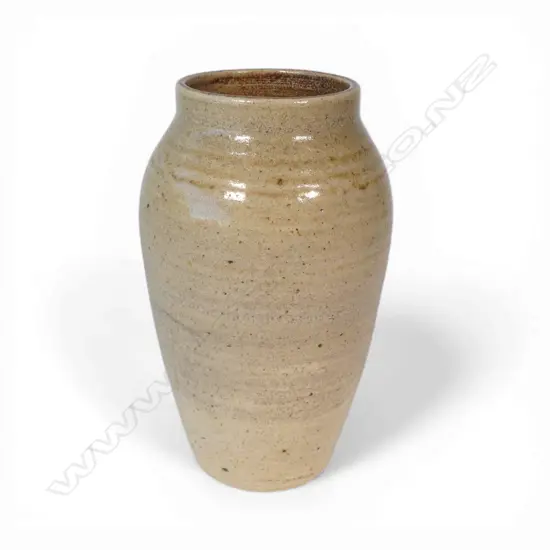 Peter Stichbury uncommon early salt glazed vase fired at Crum brickworks,